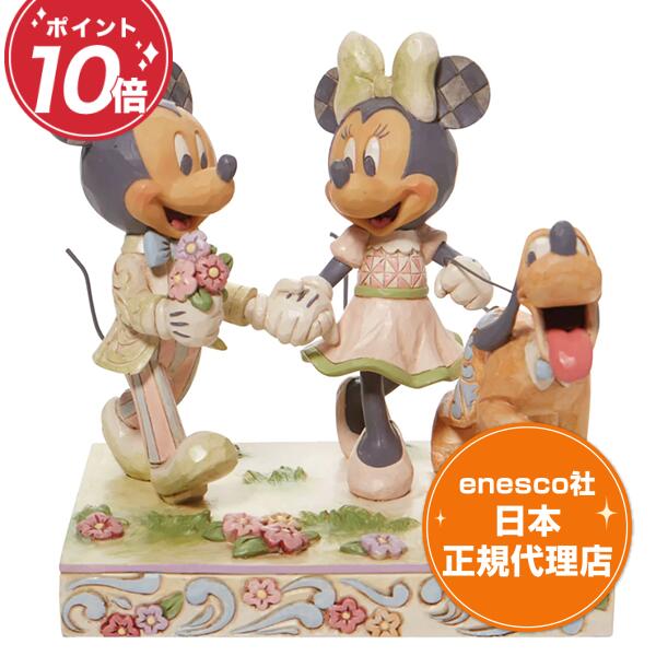 送料無料 ミッキーマウス ミニーマウス プルート 13.5cm ディズニー フィギュア ジムショア White Woodland Mickey and Minnie エネスコ 正規代理店