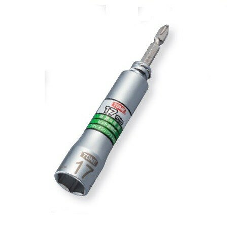 TONE 2BNU-17 差替式ユニバ−サルビットソケット 二面幅寸法17mmストレ−トと首振りの2通りの使い方が可能 新品 2BNU17トネ【プロ用からDIY、園芸まで。道具・工具のことならプロショップe-道具館におまかせ！】