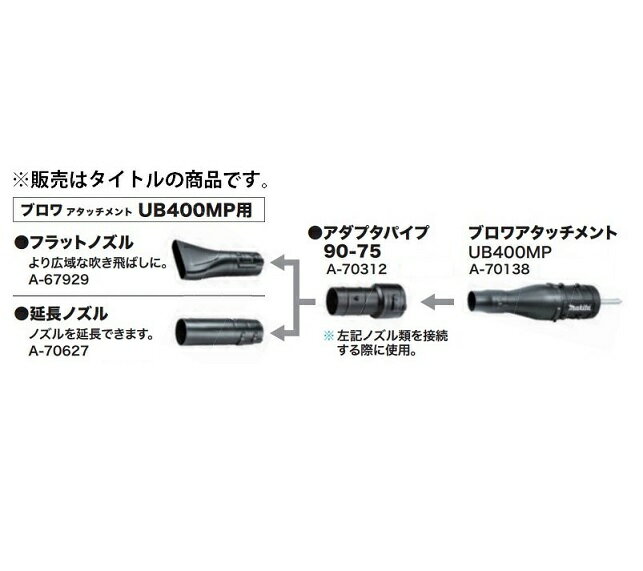 マキタ A-70312 スプリットモーター用 ブロアアタッチメント UB400MP用 アダプタパ...