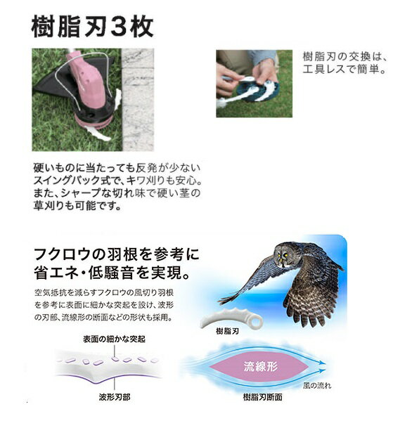 マキタ A-69107 草刈機用 樹脂刃べースセット 刈込幅φ230 3枚刃 ピンク 新品 刈払...