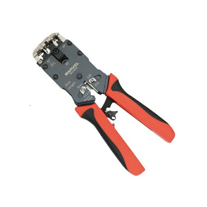 樂天商城 - マ－ベル MLA-M101 モジュラー圧着工具 3種類のモジュラープラグ対応 圧着口が一列に並び 見やすく作業性が良い ラチエット機構で確実に圧着 新品 LAN工具 MLAM101 marvel 純正品