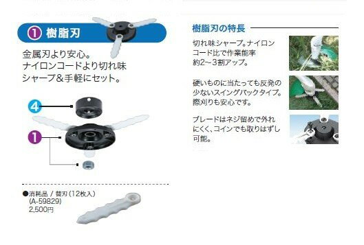 マキタ MUR2600N 草刈機 樹脂製3枚刃付 刈込幅255mm AC100V 金属刃より安心 ナイロ...