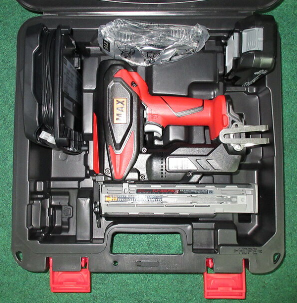 マックス TJ-35FN3-BC/1825A 18V充電式フィニッシュネイラ ハイパワ−＆高レスポンス 本体 + 充電器 + 2.5Ah電池パック・ケースセット 新品 仕上釘打機 TJ35FN3 MAX【プロ用からDIY、園芸まで。道具・工具のことならプロショップe-道具館におまかせ！】