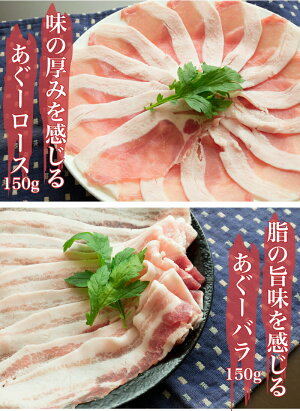 沖縄そば出汁あぐーしゃぶしゃぶ鍋セット2〜3人前(バラ&ロース合計300g)|精肉|