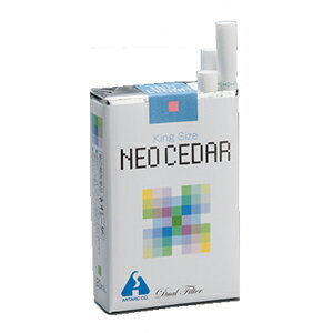 NEO CEDAR King Size吸煙し、せきを鎮め痰を出やすくする薬です。煙中に、ニコチンとタールをわずかに含みます。使用上の注意を守ってご使用ください。禁煙目的に使用しないでください。＜効能・効果＞せき・たん＜用法・用量＞先端に点火し煙を吸入する。1回1又は2本、1日10本まで。＜用法・用量に関する注意＞1. 定められた用法・用量を守ってください。2. ご使用の際、本品を口にくわえフィルターの吸い口を舌先で湿らせてから吸煙して下さい。＜成分・分量＞ 1本中塩化アンモニウム 0.003g、安息香酸 0.006g、ハッカ油 微量、カンゾウエキス 微量添加物として香料、その他2成分＜使用上の注意点＞1. 次の人は使用しないこと。喫煙習慣のない人未成年の人2. 本剤を使用している間は、次の医薬品を使用しないこと。禁煙補助剤リスク区分：第(2)類医薬品使用期限：使用期限まで一年以上の商品をお送りします。商品名ネオシーダー内容量20本入×10箱（1カートン）生産国日本区分医薬品製造販売元株式会社アンターク本舗広告文責昭和薬品株式会社連絡先電話番号 03-3254-4425薬剤師冬賀 育子※モニターの設定や部屋の照明等により実際の商品と色味が異なる場合がございます。※パッケージデザイン等は予告なく変更されることがあります。JANコード 4906048000063