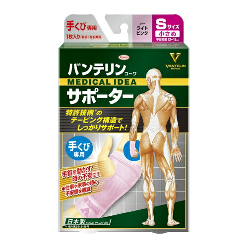 Rakuten - 興和 バンテリンコーワ サポーター 手くび専用 ライトピンク 小さめ Sサイズ 左右共用 1枚入り