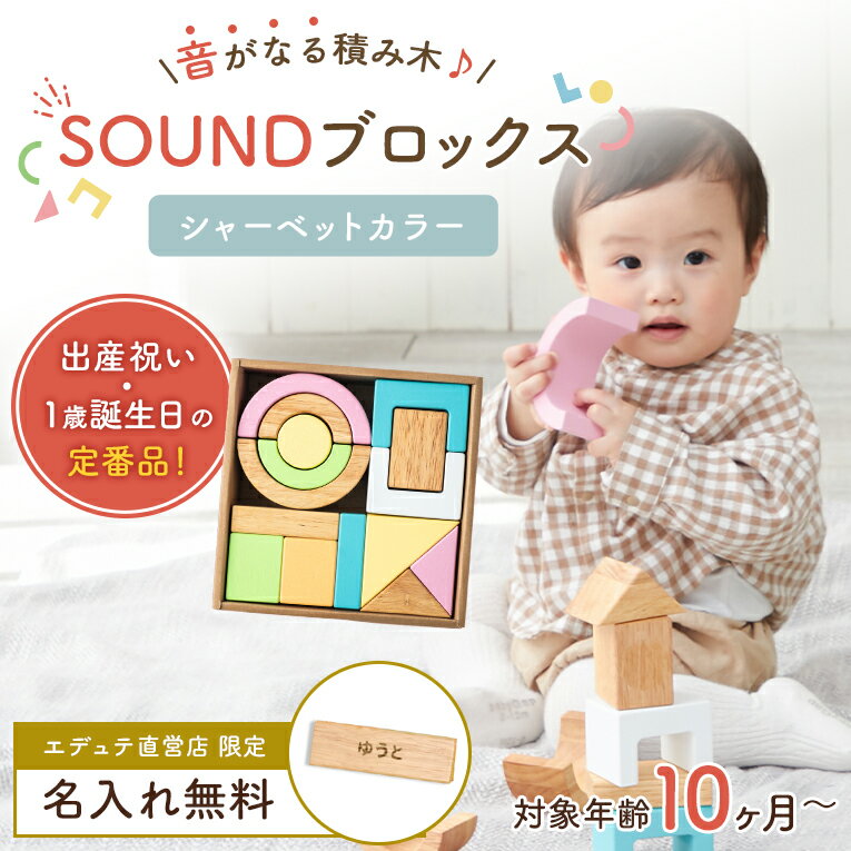 名入れ無料 木のおもちゃ 誕生日 SOUNDブロックス エデュテ | 1歳 男 おもちゃ 知育玩具 1歳半 女 2歳 子供 プレゼント 誕生日プレゼント 男の子 女の子 赤ちゃん 積み木 一歳 木製 出産祝い ベビー つみき 音の出るおもちゃ 幼児 1歳児 木 10ヶ月 こども あかちゃんおもちゃ