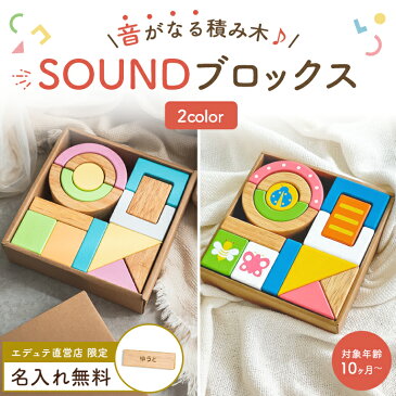 名入れ無料 木のおもちゃ 誕生日 SOUNDブロックス エデュテ|1歳 男 女 おもちゃ 2歳 子供 プレゼント 誕生日プレゼント 男の子 知育玩具 赤ちゃん 積み木 女の子 1歳半 出産祝い 木製 一歳 つみき ベビー 音の出るおもちゃ 幼児 10ヶ月 木 赤ちゃん玩具 知育 玩具 ベビー玩具