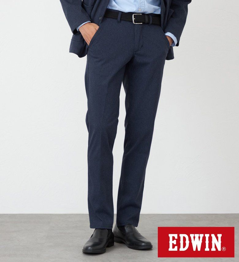 【エドウイン公式】デニスラ スリムテーパード EDWIN エドウィン ビジネスデニム チノパンツ トラウザー スラックス ストレッチ ニットデニム 通勤 仕事着 オフィスカジュアル ビジネスカジュアル ビジカジ メンズ