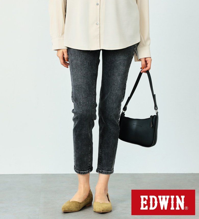 【エドウイン公式】【最大2000円OFFクーポン★4/17 12:59まで】essentials スキニーデニムパンツ EDWIN LADIES エドウィン エッセンシャルズ タイト スリム 細身 細め ストレッチデニム ジーンズ ジーパン パンツ ブラックデニム レディース