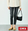 【エドウイン公式】essentials スキニーデニムパンツ EDWIN LADIES エドウィン エッセンシャルズ タイト スリム 細身 細め ストレッチデニム ジーンズ ジーパン パンツ ブラックデニム レディース