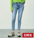【エドウイン公式】【SALE★40%OFF】essentials スキニーデニムパンツ EDWIN エドウィン エッセンシャルズ タイト スリム 細身 細め ストレッチデニム ジーンズ ジーパン パンツ クラッシュ ダメージ カットオフ 切りっぱなし