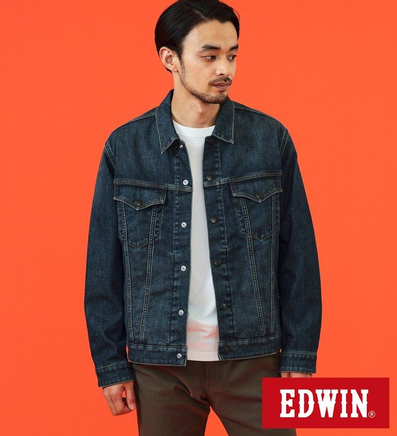 【エドウイン公式】【SALE★23％OFF】【暖】デニムジャケット Gジャン ブルゾン 裏起毛 防風 EDWIN エドウィン メンズ アウター WILD FIRE ワイルドファイアー