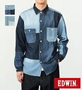 【エドウイン公式】【GW SALE★20%OFF】 切り替えデニムワークシャツ【アウトレット店舗・WEB限定】EDWIN エドウィン メンズ