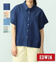 【エドウイン公式】【GW SALE★20％OFF】ワイドベーシック半袖シャツ 【アウトレット店舗 WEB限定】EDWIN エドウィンレディース