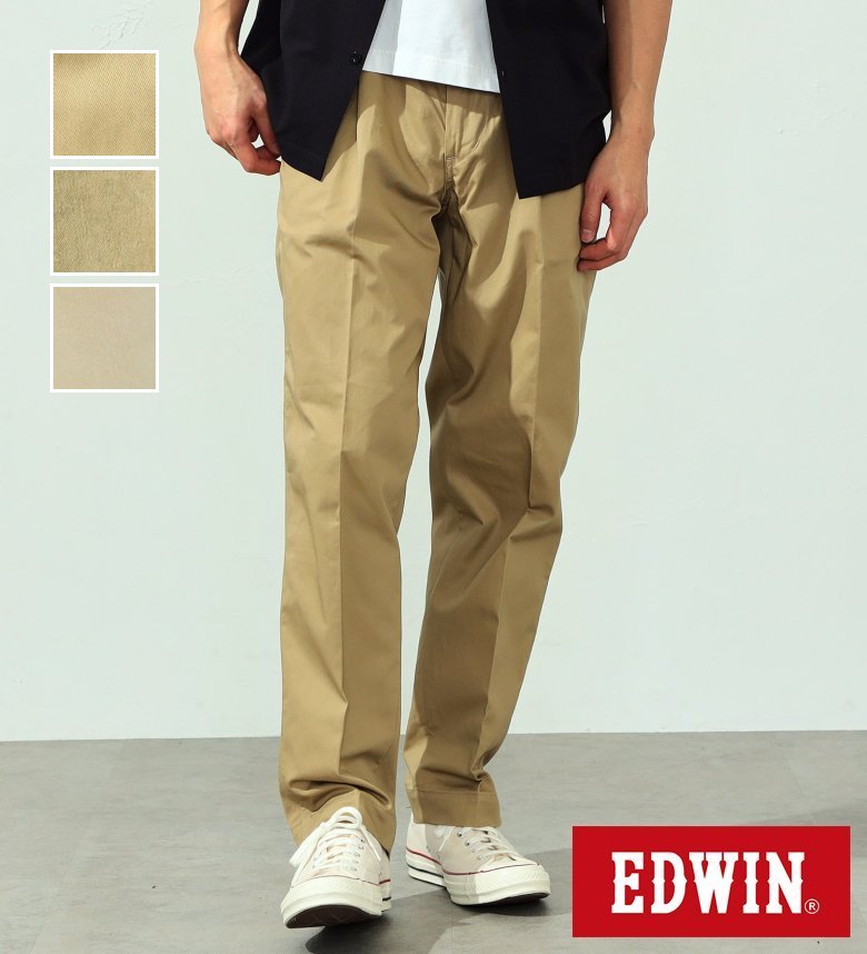 KHAKIS タックテーパードチノパンツ EDWIN エドウィン