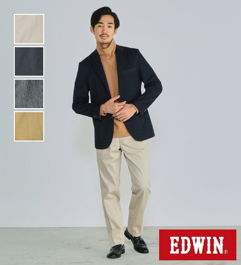 【エドウィン公式】【TIME SALE★15％OFF】大人のふだん着 2タックストレッチトラウザー レギュラーストレート EDWIN