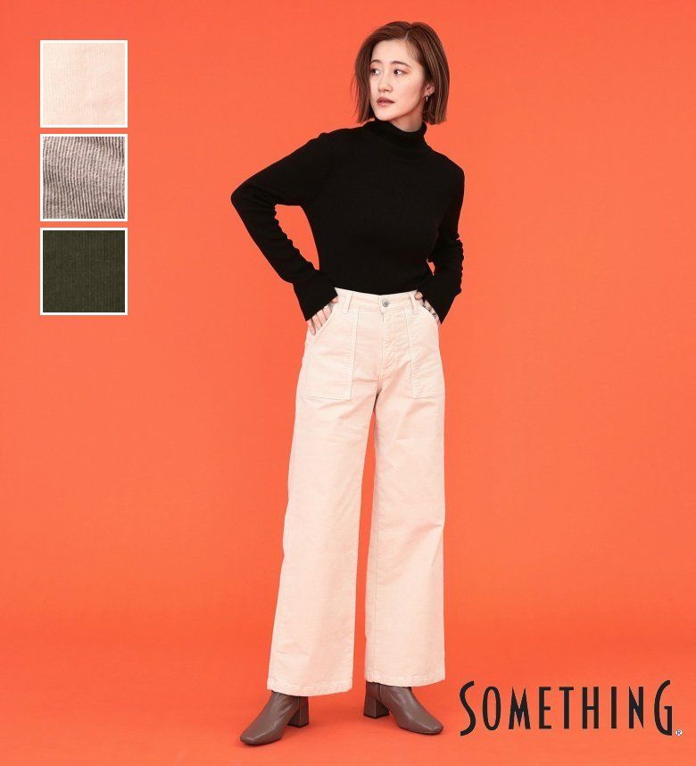 【サムシング公式】SOMETHING hiver BODY FIRE ベイカーワイドパンツ【コーデュロイ】【暖】 レディースのサムネイル