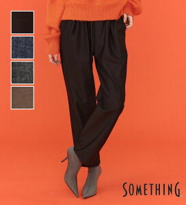 【サムシング公式】【SALE★22％OFF】【暖】裏フリース あったかテーパードデニムパンツ SOMETHING 保温 暖かいジーンズ 暖かいパンツ 暖パンツ 防寒 秋冬用 ストレッチデニム ジーパン レディース