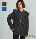 【サムシング公式】【ガレージSALE★34%OFF】SOMETHING マルチウェイフリルデニムブラウス レディーストップス 長袖シャツ