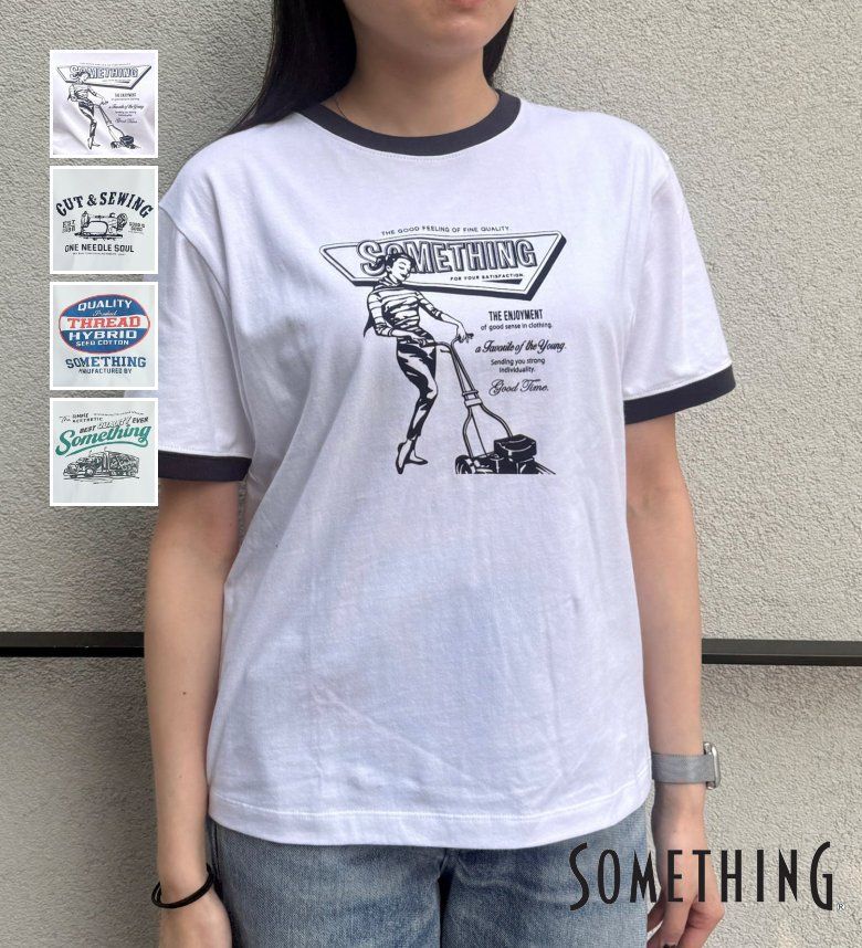【サムシング公式】【SALE★38％OFF】SOMETHING リンガー半袖Tシャツ レディース トップス