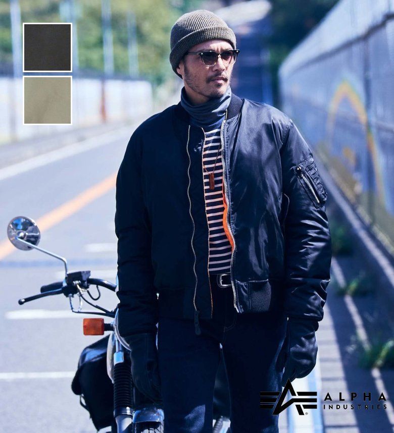 【アルファ公式】バイク用 MA-1 プロテクター付き ALPHA INDUSTRIES