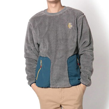 チャムス フリース トレーナー メンズ エルモフリースクルートップ CH04-1231 Gray/Navy CHUMS Elmo Fleece Crew Top