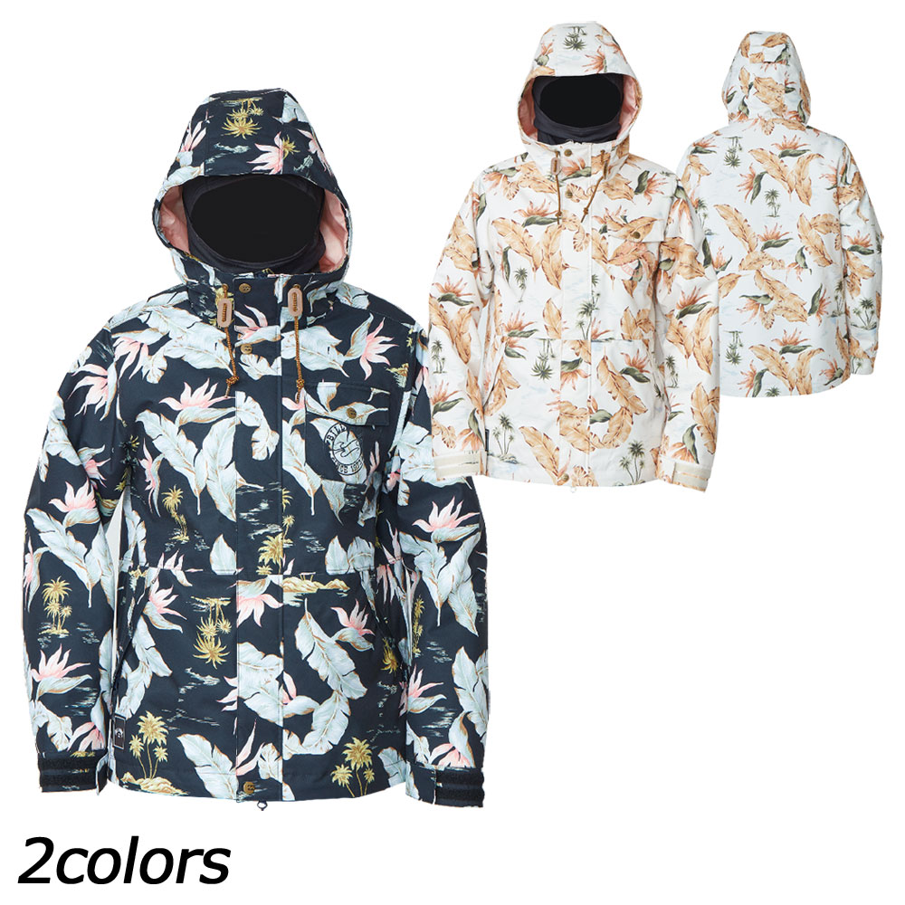 ビラボン　BILLABONG A/Oプリントジャケット A/O PRINT JKT BB01L755 フェミニンな総柄のプリントが特徴的な、 中綿入りのスノージャケット。 日本人の体型に合うレギュラーシルエットのジャケットは、 ストレッチが効いた快適な着心地。 ■耐水圧：10,000mm ■透湿性：10,000g/m2 ■表生地：2Lストレッチポリタッサー ■インサレーション：80g ■重要な箇所にシームテープを装備 ■タフタイニング ■裾の内側にパスポケット ■ジップ付ハンドポケット ■アジャスター付フード ■ポケット内部にキーフック付 ■素材：ポリエステル100％ ■サイズ詳細(cm)： サイズ/身丈/身幅/肩幅/袖丈 S/72/54/42/63 M/74/56/44/64 L/76/58/46/65 ---ご注文の前に必ずお読みください--- ●在庫について 当店は店舗と同時販売(在庫を共有)の通販サイトです。 表示されている在庫はリアルタイムではございません。 ご注文後に在庫を店頭商品にて確保いたします。 その為、ご注文と入れ違いで店舗にて商品が完売となる場合がございます。 完売の場合はメールにてキャンセルのご連絡をさせて頂きます。(電話連絡はしておりません) 掲載在庫には店頭展示品(サンプル品)も含まれておりますので、展示品につき検品段階にて 瑕疵が発見された場合は店頭にて完売と同様にキャンセルのご連絡をさせて頂きます。 また、複数の商品をご注文いただき、一部の商品がご用意できない場合も 別途メールにてご連絡させていただきますのでご確認をお願い致します。 ご返信の期限がございますので、期限を超過致しますと ご連絡させて頂いた内容にて出荷をさせていただきます。 他の商品へのご変更はお受けできません。 ※イベント期間中でも同様に在庫を確保いたしますので、 イベント期間後に欠品が発生する場合がございます。 その場合に差額をポイント、値引などでの補填するご対応は致しておりません。 ●日時指定について 日時指定は確約されておりません。 出荷店舗、配送場所により配送指定のご希望に添えない場合がございます。 ●販売数量限定商品について 販売数量限定商品に関しましては複数のご注文などで制限数を超えた場合は ご注文をキャンセルさせていただく場合がございます。 なお、ご注文者様別名義でも発送先が同一の場合、 またはご注文者様は同じで別の発送場所に関しましても同様に ご注文をキャンセルさせていただく場合がございます。 ※柄デザインの生地の製品は、取り都合によりプリントの出方が1点1点異なります。 ※店頭商品の発送となる為、ご注文商品の化粧箱や梱包用の袋などが ご注文のメーカー、品番と異なる場合がございます。 ※当社の指定する衛生商品、食品等の返品・交換のできない商品がございます。 ※製品の外観・仕様はメーカーにより予告なく変更される場合があります。 ※在庫のお問い合わせは店舗同時販売の為、お答えしておりません。 また、サイズに関してもメーカー開示のない商品についての お問い合わせはお答えしておりません。 ※携帯電話からの場合、サイズチャートなどすべての内容が表示できない場合がございます。 パソコンにてご確認をお願いいたします。 ※ご注文前には必ず「よくあるご質問(FAQ)」と上記を必ずお読みください。 ご注文頂いた商品に関しましては上記、すべてをご了承されたものとみなされます。スノーボードウェア ジャケット レディース