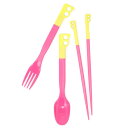 チャムス キャンパーカトラリーセット CH62-1734 Lime/Pink CHUMS Camper Cutlery Set