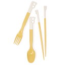 チャムス キャンパーカトラリーセット CH62-1734 Natural/Yellow2 CHUMS Camper Cutlery Set