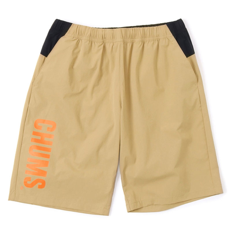 CHUMS　チャムス エアトレイルストレッチチャムスショーツ Airtrail Stretch CHUMS Shorts CH03-1256 ストレッチ性、撥水性、軽量性を備えたショーツ ＜素材特性＞ 4方向にストレッチを効かせ、抜群の動きやすさを実現。 撥水性、軽量性を備え、さらっとしたタッチが特徴的。 キャンプなどのアウトドアからスポーツ、デイリーユースまで幅広く活躍します。 ＜デザイン＞ すっきりとしたシルエットのショーツ。 ウエストは内ゴムと紐でイージーな穿き心地。 ポケットは両腰と後面に計3か所装備。 後面ポケットにはブービーフェイスロゴ刺繍、 サイドにはCHUMSロゴプリントを大胆に配し、 同シリーズのトップスやジャケットとのセットアップもおすすめ。 ■Material：Nylon 88％、Polyurethane 12％ ■サイズ詳細：サイズ/ウエスト幅/股上(ベルト抜き)/股下/わたり幅 women'sM/33/26.5/23/33 S/34/26.5/24/34 M/36/27/25/35 L/38/27.5/26/37 ×L/40/28/27/38 ※単位：cm ※平置きでの採寸サイズとなります。 ※サイズは日本規格サイズです。 製造上サイズ表より2-3cm程度前後することがございますのでご了承ください。 ---ご注文の前に必ずお読みください--- ●在庫について 当店は店舗と同時販売(在庫を共有)の通販サイトです。 表示されている在庫はリアルタイムではございません。 ご注文後に在庫を店頭商品にて確保いたします。 その為、ご注文と入れ違いで店舗にて商品が完売となる場合がございます。 完売の場合はメールにてキャンセルのご連絡をさせて頂きます。(電話連絡はしておりません) 掲載在庫には店頭展示品(サンプル品)も含まれておりますので、展示品につき検品段階にて 瑕疵が発見された場合は店頭にて完売と同様にキャンセルのご連絡をさせて頂きます。 また、複数の商品をご注文いただき、一部の商品がご用意できない場合も 別途メールにてご連絡させていただきますのでご確認をお願い致します。 ご返信の期限がございますので、期限を超過致しますと ご連絡させて頂いた内容にて出荷をさせていただきます。 他の商品へのご変更はお受けできません。 ※イベント期間中でも同様に在庫を確保いたしますので、 イベント期間後に欠品が発生する場合がございます。 その場合に差額をポイント、値引などでの補填するご対応は致しておりません。 ●日時指定について 日時指定は確約されておりません。 出荷店舗、配送場所により配送指定のご希望に添えない場合がございます。 ●販売数量限定商品について 販売数量限定商品に関しましては複数のご注文などで制限数を超えた場合は ご注文をキャンセルさせていただく場合がございます。 なお、ご注文者様別名義でも発送先が同一の場合、 またはご注文者様は同じで別の発送場所に関しましても同様に ご注文をキャンセルさせていただく場合がございます。 ※ご注文前には必ず「よくあるご質問(FAQ)」と上記を必ずお読みください。 ご注文頂いた商品に関しましては上記、すべてをご了承されたものとみなされます。 メンズ ハーフパンツ ショートパンツ ストレッチ 撥水