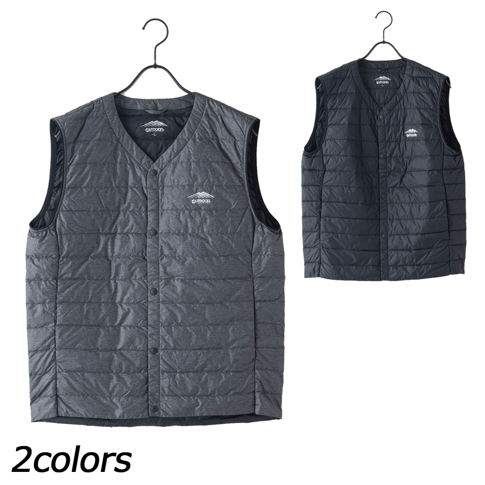 アウトドアプロダクツ　OUTDOOR PRODUCTS軽量ダウンインナーベストLightweight Down Inner Vest206234003洗濯可能な700フィルパワーの ハイスペック軽量ダウンベスト 重ね着に最適なノーカラータイプの 軽量パッカブルダウンベストです。 ダウン90％、フェザー10％、700フィルパワー (羽毛のかさ高を示す数値)の素材配合率で 軽量＆薄手ながら抜群の保温力を発揮します。 撥水・防風・透湿・抗菌・静電防止機能も兼ね備えており、 普段使いから外遊びまで幅広く活躍する1着です。 専用収納袋つきで持ち運びも簡単です。 ■カラー：チャコール、ブラック ■素材： 表地/ナイロン100％ (チャコールのみナイロン70％、ポリエステル30％) 裏地/ナイロン100％ 中綿/ダウン90％、フェザー10％ ■サイズ詳細： サイズ/身幅/身丈/肩幅/アームホール/衿天幅/前下がり/裾幅 M/51.0/64.0/41.0/22.0-24.0/16.0/12.5/49.0 L/54.0/66.0/43.0/23.0-25.0/16.5/13.0/52.0 XL/57.0/68.0/45.0/24.0-26.0/17.0/13.5/55.0 ---ご注文の前に必ずお読みください--- ●在庫について 当店は店舗と同時販売(在庫を共有)の通販サイトです。 表示されている在庫はリアルタイムではございません。 ご注文後に在庫を店頭商品にて確保いたします。 その為、ご注文と入れ違いで店舗にて商品が完売となる場合がございます。 完売の場合はメールにてキャンセルのご連絡をさせて頂きます。(電話連絡はしておりません) 掲載在庫には店頭展示品(サンプル品)も含まれておりますので、展示品につき検品段階にて 瑕疵が発見された場合は店頭にて完売と同様にキャンセルのご連絡をさせて頂きます。 また、複数の商品をご注文いただき、一部の商品がご用意できない場合も 別途メールにてご連絡させていただきますのでご確認をお願い致します。 ご返信の期限がございますので、期限を超過致しますと ご連絡させて頂いた内容にて出荷をさせていただきます。 他の商品へのご変更はお受けできません。 ※イベント期間中でも同様に在庫を確保いたしますので、 イベント期間後に欠品が発生する場合がございます。 その場合に差額をポイント、値引などでの補填するご対応は致しておりません。 ●日時指定について 日時指定は確約されておりません。 出荷店舗、配送場所により配送指定のご希望に添えない場合がございます。 ●販売数量限定商品について 販売数量限定商品に関しましては複数のご注文などで制限数を超えた場合は ご注文をキャンセルさせていただく場合がございます。 なお、ご注文者様別名義でも発送先が同一の場合、 またはご注文者様は同じで別の発送場所に関しましても同様に ご注文をキャンセルさせていただく場合がございます。 ※柄デザインの生地の製品は、取り都合によりプリントの出方が1点1点異なります。 ※店頭商品の発送となる為、ご注文商品の化粧箱や梱包用の袋などが ご注文のメーカー、品番と異なる場合がございます。 ※当社の指定する衛生商品、食品等の返品・交換のできない商品がございます。 ※製品の外観・仕様はメーカーにより予告なく変更される場合があります。 ※在庫のお問い合わせは店舗同時販売の為、お答えしておりません。 また、サイズに関してもメーカー開示のない商品についての お問い合わせはお答えしておりません。 ※携帯電話からの場合、サイズチャートなどすべての内容が表示できない場合がございます。 パソコンにてご確認をお願いいたします。 ※ご注文前には必ず「よくあるご質問(FAQ)」と上記を必ずお読みください。 ご注文頂いた商品に関しましては上記、すべてをご了承されたものとみなされます。ダウン ベスト ユニセックス 撥水 防風 透湿 抗菌 静電防止 パッカブル