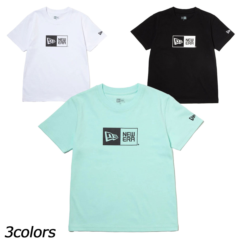 乐天商城 - ニューエラ NEW ERA ユース 半袖コットンTシャツ ボックスロゴ 14521378 14414392 14521379 Tシャツ 半袖 キッズ ユース