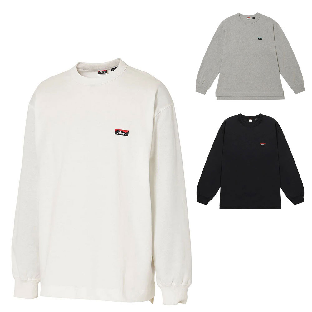 乐天商城 - ナンガ NANGA エコハイブリッド ボックスロゴ エンブロイダリー ロングスリーブTシャツ NW2411-1G803 Tシャツ 長袖 ユニセックス