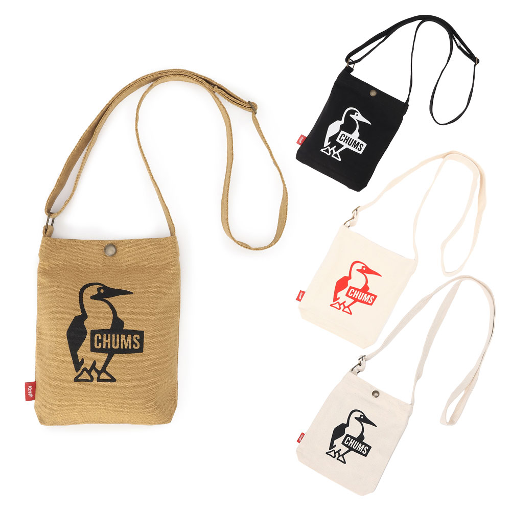 CHUMS(チャムス) ブービーキャンバスミニショルダー Booby Canvas Mini Shoulder CH60-3858 身軽なお出かけにちょうど良い、コットンキャンバス素材のミニショルダーバッグ 〈素材特性〉 ナチュラルな雰囲気のキャンバス素材を採用。 丈夫で扱いやすく、使い込むほどに風合いの変化を楽しめます。 必需品だけを持ち歩くミニマルなお出かけや、 ちょっとしたアウトドアにも気軽に持ち出せます。 〈商品仕様〉 ・小さめのお財布やスマートフォンなどが収まるサイズ感 ・本体口：スナップボタン仕様 ・内側：小物用ポケット ・ショルダー紐の長さは調節可能 ・前面にブービーバードロゴプリント ■Material Cotton100% ■サイズ H21×W15×D3cm ■Made in CHINA 【ご注文前に必ずご確認ください】 ●商品・在庫について ・当店の商品は、弊社実店舗の在庫を掲載しております。 そのため、サイト上の在庫表示はリアルタイムではございません。 ご注文後に実店舗にて在庫を確保いたしますが、 売り切れの場合はキャンセルのご連絡をさせていただきます。 ・一部商品のみご用意できない場合は、メールでご連絡します。 返信期限までにお返事がない場合は、在庫のある商品のみ出荷いたします。 ・イベント期間中でも売り切れの可能性があり、 その際に他の商品への変更やポイント等での補填はできかねます。 ●商品の状態について 実店舗在庫のため、以下の状態の商品が含まれる場合がございます。 ・化粧箱や袋の破損・色あせ・シール跡 ・靴の試着によるソール汚れ ・製品タグの汚れや破損 ※商品状態の指定はできません。 ※柄物商品のプリント位置の個体差も指定はできません。 ※外箱が著しく破損している場合は代替箱で発送します。 ※衛生商品・食品など一部商品は返品・交換不可となります。 ●お届け日時について ・日時指定は可能ですが、確約はできません。 ・出荷店舗や配送地域によってはご希望に添えない場合がございます。 ●その他注意事項 ・掲載写真は、実際に取り扱いのないカラーを使用している場合があります。 ・商品仕様は予告なく変更される場合があります。 ・在庫やサイズに関する個別のお問い合わせはお受けできません。 ※必ずご注文前にFAQと上記内容をご確認ください。 ※ご注文いただいた時点で、上記内容に同意いただいたものとさせていただきます。 ショルダーバッグ