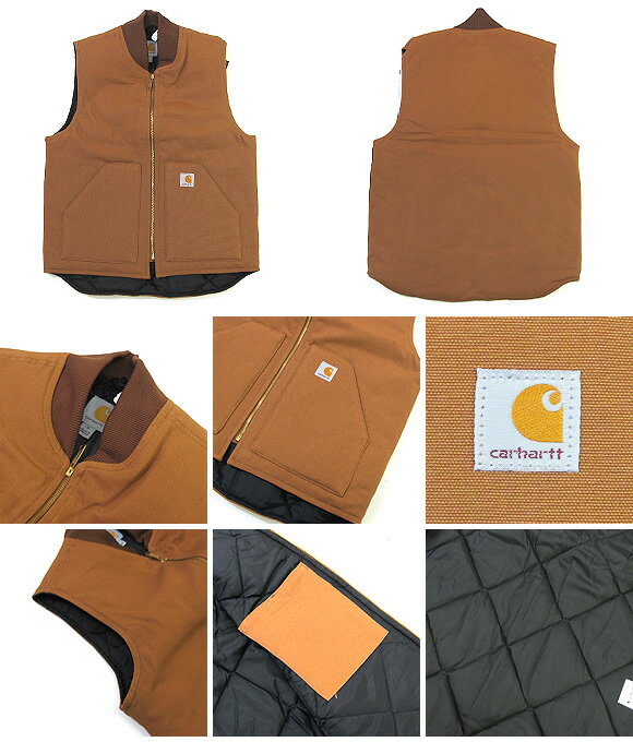 カーハート ベスト Carhartt V01 ダック ベスト 裏地 キルティング DUCK VEST ワークウェア ストリート アメカジ カジュアル 【メンズ】