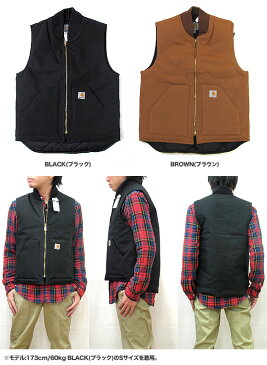 カーハート ベスト Carhartt V01 ダック ベスト 裏地 キルティング DUCK VEST ワークウェア ストリート アメカジ カジュアル 【メンズ】