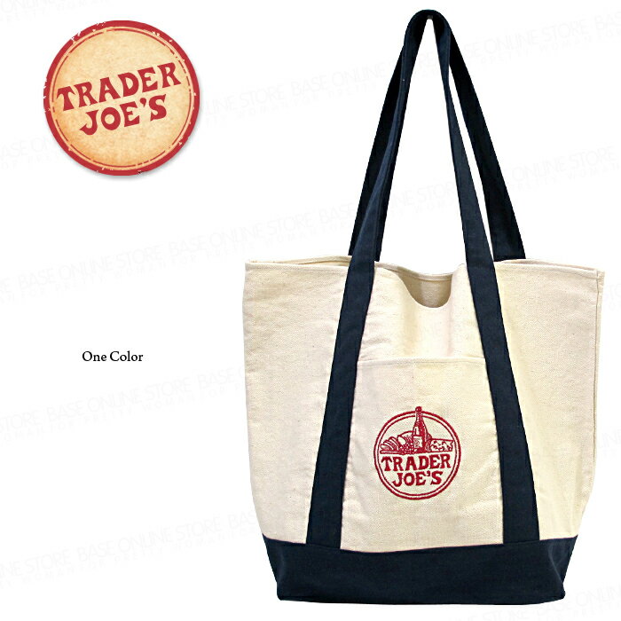 【5日限定★全商品ポイント10倍】TRADER JOE'S トレーダージョーズ ロゴ刺繍 キャンバス エコバッグ ママバッグ トートバッグ