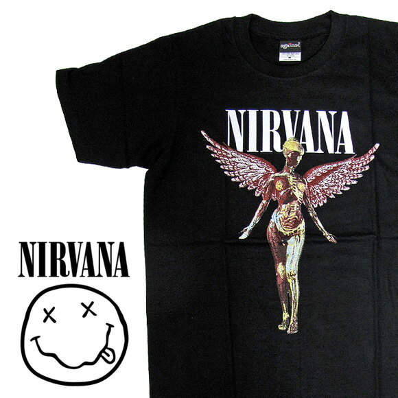 NIRVANA ニルヴァーナ ニルバーナ 半袖Tシャツ BA-0006-BK IN UTERO TEE バンドTシャツ