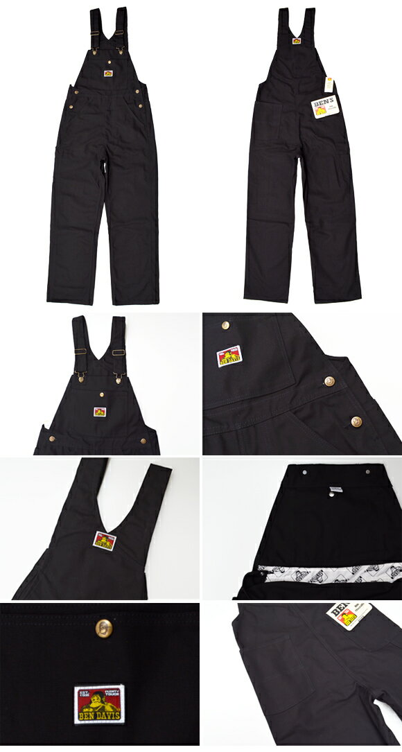 ベンデイビス オーバーオール BEN DAVIS BIB OVERALL 404 大きいサイズ 40 44 作業着 作業服 黒