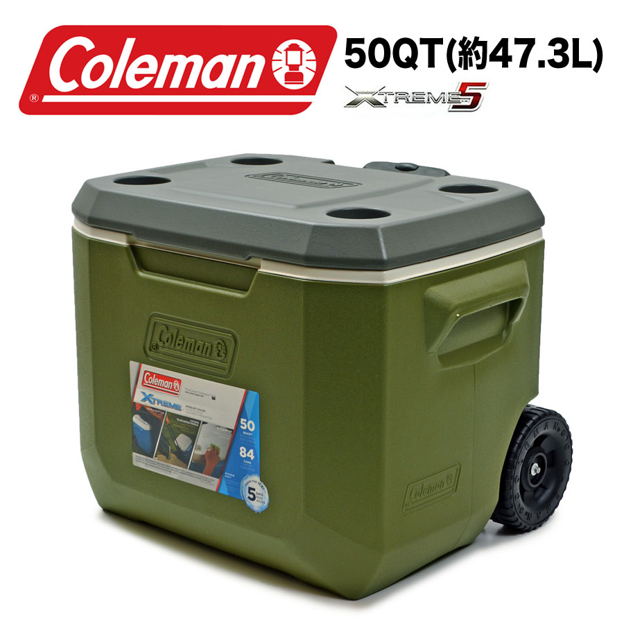 コールマン Coleman クーラーボックス エクストリーム 50QT 3000005862 エクストリーム ホイールクーラー 47.3L Coleman XTREME WHEELED COOLER ハードクーラー OLIVE