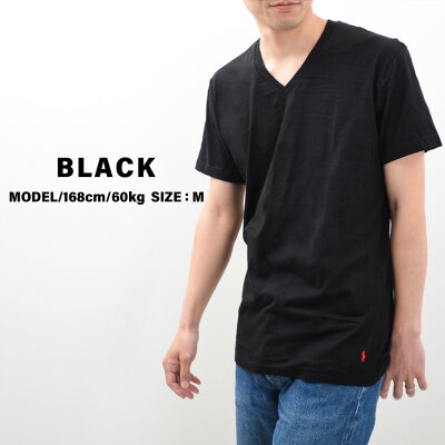 ラルフローレン Tシャツ メンズ Vネック 半袖 ブランド POLO RALPH LAUREN RL66 無地 綿100% 黒 白 ポニー ロゴ 刺繍 - Image 2