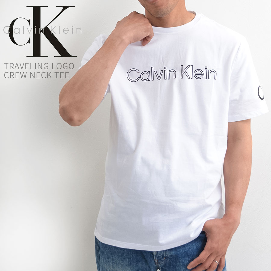 Rakuten - 【楽天スーパーSALE半額 50%オフ】カルバンクライン Calvin Klein Tシャツ メンズ レディース 半袖 Tシャツ モノグラム CK ロゴ プリント CKロゴ モノグラムロゴ 半袖Tシャツ 40DC816 BRILLIANT WHITE COMBO