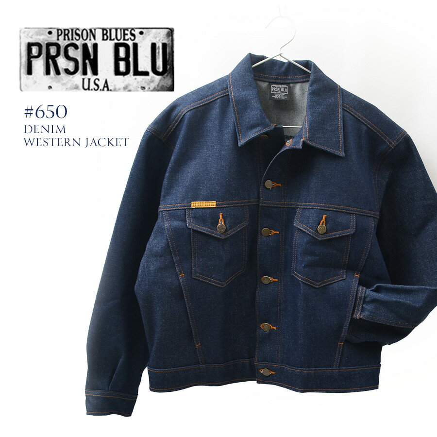 Rakuten - 【楽天スーパーSALE 10%オフ】プリズンブルース PRISON BLUES デニムジャケット メンズ ジージャン ウエスタンジャケット アウター #650