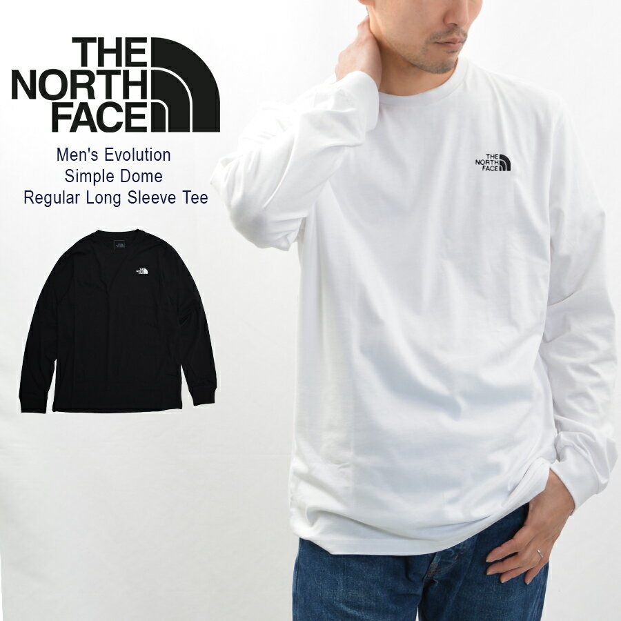 THE NORTH FACE ノースフェイス 長袖Tシャツ メンズ ロンT クルーネック ロゴ 無地 カットソー NF0A8EU3 シンプルドーム ブラック ホワイト 白 黒 アウトドア カジュアル