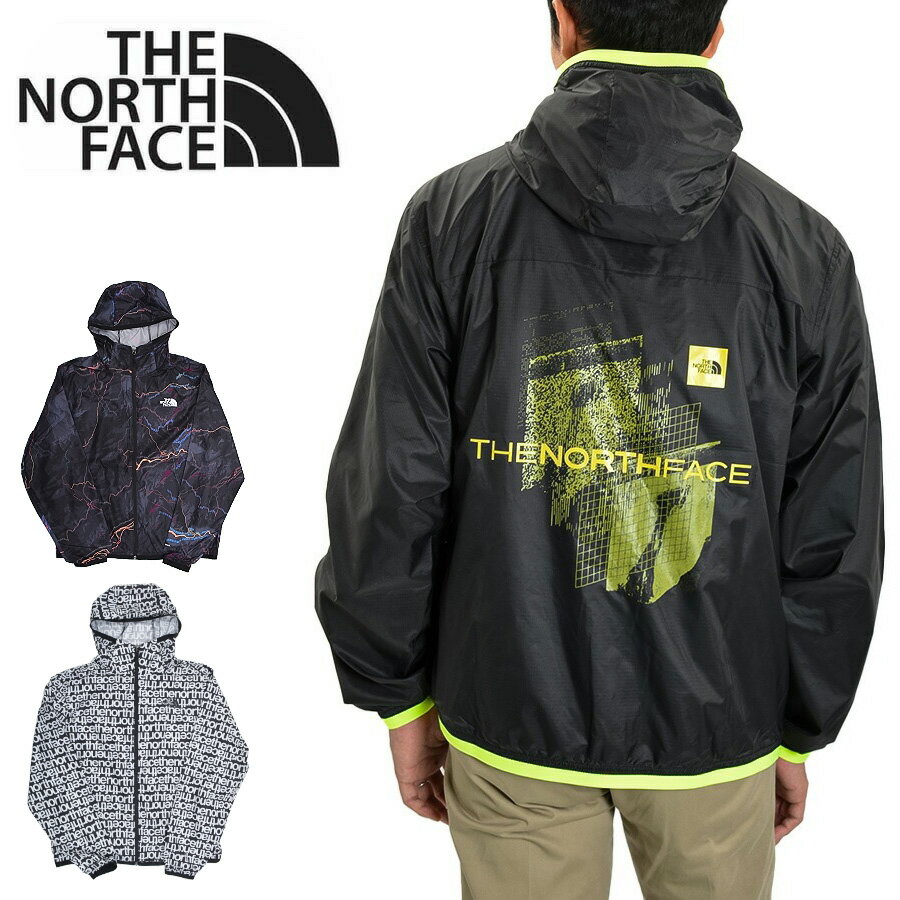 ノースフェイス マウンテンパーカー THE NORTH FACE マウンテンジャケット 薄手 メンズ NF0A7ZYE ノベルティ サイクロン ジャケット JK3 IRI IW5 軽量 WINDWALL LL 2XL ロゴ総柄 ブラック