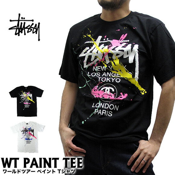 ステューシー STUSSY Tシャツ 1903758 メンズ ワールドツアー ペイント 半袖Tシャツ MENS WT PAINT SS TEE WORLD TOUR ストリート B系 ダンス スケーター 【メール便対応・メンズ・レディース】 02P09Jan16