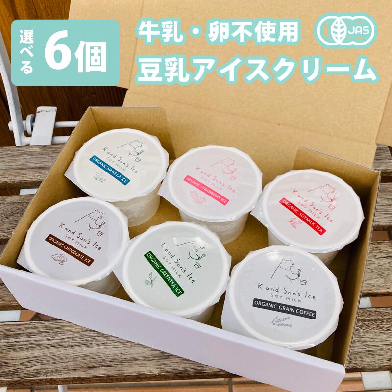 お歳暮 ギフト クリスマス お菓子 オーガニック 豆乳 アイス ジェラート 6個入 80ml K and Son’s Ice / 送料無料 バニラ イチゴ チョコレート コーヒー 紅茶 緑茶 お菓子 低カロリー おやつ 牛乳 卵 不使用 無添加 有機 ヴィーガン ヘルシー