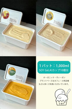 業務用サイズ オーガニック 豆乳 アイス 1,000mL 1個 SOY GeLA! / ジェラート スイーツ ギフト プレゼント 無添加 詰め合わせ 低カロリー ギルトフリー ビーガン 牛乳 卵 不使用 無添加 レストラン カフェ 豆乳アイス ヴィーガン パーティー