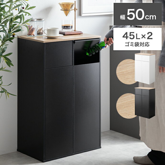 【MAX50％OFF! 2/9 20:00 ~ 20:59限定★】45L ゴミ箱 2連 分別 フタ付き 45リットル おしゃれ キッチン ダストボックス スリム...